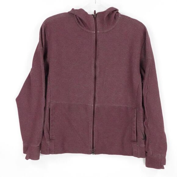 Nike Hoodie Mens Medium Burgundy Full Zip Jacket Dri Fit Athletic Yoga Workout - Picture 1 of 13